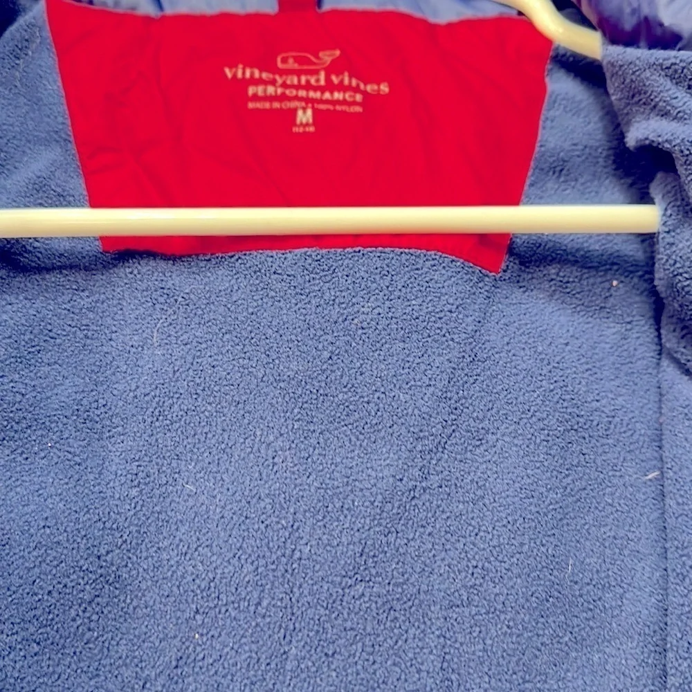 Vinyard Vines Performance Red & Blue 100% Nylon Full Zip Vest Size Medium
